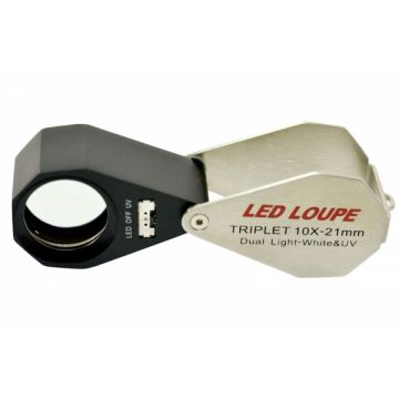 Präzisions-Einschlaglupe - 10x 20.5mm - Triplet LED / UV